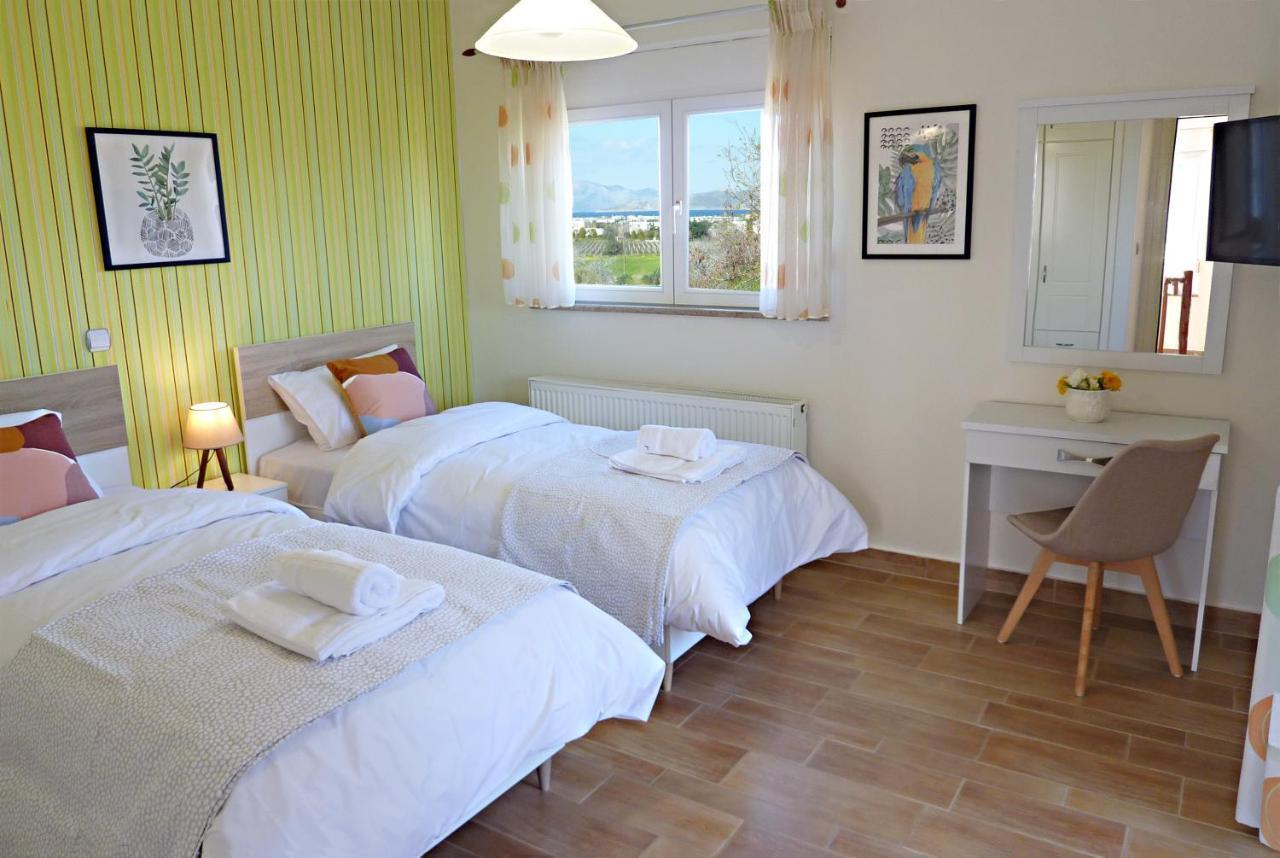 Panoramic Sea View Villa 4 Min To Beach Tigkaki  Bagian luar foto